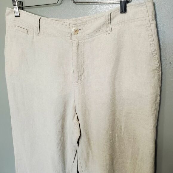 Eddie Bauer Linen Pants Womens Size 14 Vashon Fit Casual Summer Lightweight - Picture 3 of 11